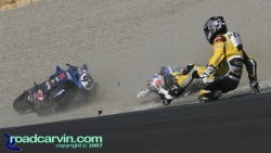 2007 AMA Supersport - Geoff May - Chris Peris Crash